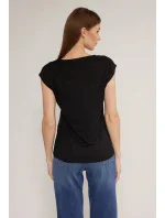 Dámske tričko s kvetinovou potlačou TSH0213 čierne - Monnari