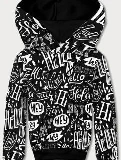 Pánska mikina klokanka s potlačou čierna (8B1150-1)