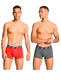 Puma Pánske boxerky 2-pack Červená šedá pohodlná bavlna