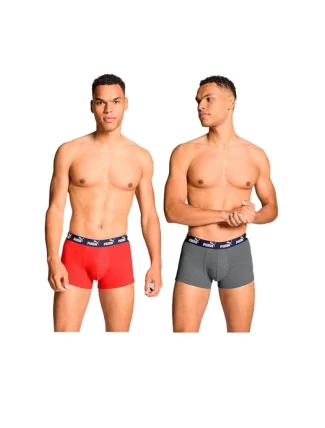 Puma Pánske boxerky 2-pack Červená šedá pohodlná bavlna Puma Pánske boxerky 2-pack Červená šedá pohodlná bavlna