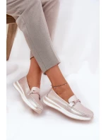 Skórzane Mokasyny Damskie S.Barski GR51-598 Perłowy Róż