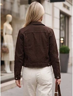 Dámska džínsová prechodná bunda, hnedá, FashionStreet TY5902 Dámska džínsová prechodná bunda, hnedá, FashionStreet TY5902