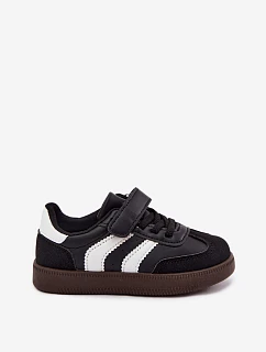 Detské tenisky na suchý zips z imitácie kože Black Ronja
