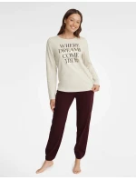 Dámske pyžamo Gracy 40930-08X Béžová a bordová - Henderson Ladies Dámske pyžamo Gracy 40930-08X Béžová a bordová - Henderson Ladies