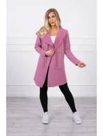 Voľná bunda s kapucňou 8928 tmavoružová - Kesi Voľná bunda s kapucňou 8928 tmavoružová - Kesi