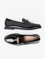 Módne dámske čierne mokasíny bez podpätku Módne dámske čierne mokasíny bez podpätku