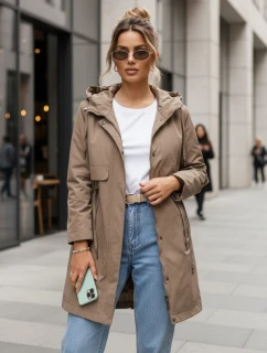 Dámska prechodná bunda parka béžová FashionStreet TY5555