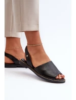 kožené sandále Black Alivia kožené sandále Black Alivia