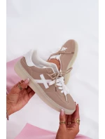 Niskie Buty Sportowe Damskie Beżowe Zelevelis