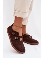 Dámske semišové kožené čižmy s remienkami Zazoo N1271 chocolate Dámske semišové kožené čižmy s remienkami Zazoo N1271 chocolate