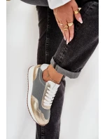 Skórzane Buty Sportowe Sneakersy Damskie D&A LR51-847 Złote
