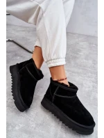 Módne semišové nízke snežnice Black Nucca