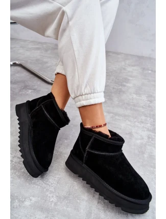 Módne semišové nízke snežnice Black Nucca