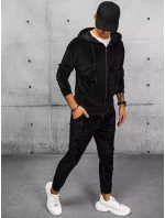 Pánska čierna velúrová mikina FashionStreet BX5544