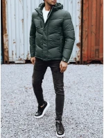 Pánska zimná bunda s odnímateľnou kapucňou zelená FashionStreet TX4832 Pánska zimná bunda s odnímateľnou kapucňou zelená FashionStreet TX4832