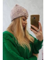 Čiapka s mohérom Leopard K233 púdrovo ružová