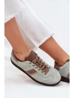 Zamszowe Niskie Sneakersy Damskie Big Star SS274678 HI-POLY SYSTEM Miętowe
