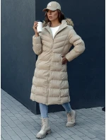 Dámsky zimný kabát LUXWARM béžový FashionStreet TY4376 Dámsky zimný kabát LUXWARM béžový FashionStreet TY4376