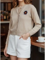 Dámsky vyšívaný sveter AMELIE beige FashionStreet MY2469 Dámsky vyšívaný sveter AMELIE beige FashionStreet MY2469