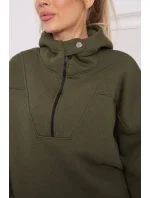 Khaki mikina s kapucňou