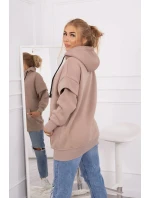 Zateplená mikina s polovičným zipsom tmavo béžová Zateplená mikina s polovičným zipsom tmavo béžová