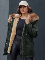 Dámska zimná bunda s kapucňou AVENA II zelená FashionStreet TY4512