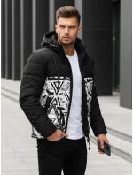 Pánska prešívaná zimná bunda s kapucňou čierna FashionStreet TX5131