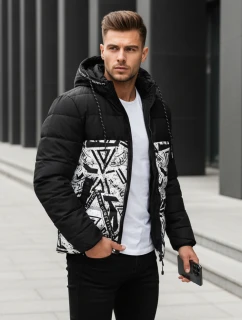 Pánska prešívaná zimná bunda s kapucňou čierna FashionStreet TX5131