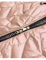 Béžová dámska bunda s ozdobným prešívaním (BR8101-101) Béžová dámska bunda s ozdobným prešívaním (BR8101-101)