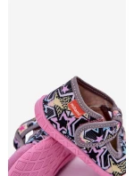 Kapcie Milami Dziecięce Na Rzep Szaro-Różowe Jasimrra