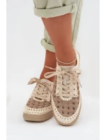 Kožené batohy Dámské polobotky D&A GR61-5951 Béžové