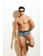 Čiernobiele pruhované plavky Sacco Belt - Alpha Male
