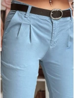 Dámske nohavice chinos s opaskom MODELA modré FashionStreet UY2567