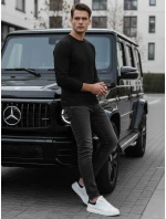 Pánske čierne tričko s dlhým rukávom FashionStreet LX0577