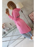 Dlhší zadný plášť svetlo ružový