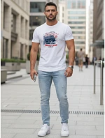 Pánske bavlnené tričko s potlačou VINTAGE CAR FashionStreet white NX5082R Pánske bavlnené tričko s potlačou VINTAGE CAR FashionStreet white NX5082R