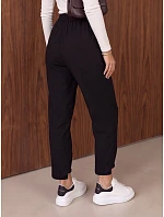 Dámske joggerové nohavice s gumou v páse, čierne, FashionStreet UY3152 Dámske joggerové nohavice s gumou v páse, čierne, FashionStreet UY3152