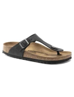 Birkenstock Gizeh NU Oiled Black Regular Oiled kožené žabky pre široké nohy (0845251)