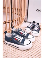 Dziecięce Klasyczne Niskie Trampki BIG STAR HH374195 Granatowe