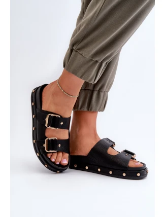 Klapki Damskie Na Platformie Big Star NN274082 Czarne