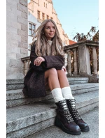 Dámské trapery boty z eko kůže čokoládové Bellora