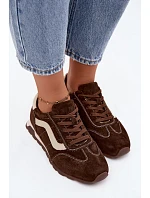 Dámske športové tenisky z prírodného semišu 79638 Chocolate Dámske športové tenisky z prírodného semišu 79638 Chocolate