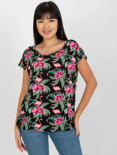 Dámska blúzka D73771R10978P čierna a zelená - FPrice