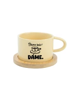 DÁME KAFE? DÁME. - žlutý hrníček makronka 200 ml