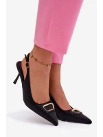 Dámske lodičky Sandále s ozdobným detailom Black Lurella Dámske lodičky Sandále s ozdobným detailom Black Lurella