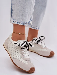 Dámske semišové kožené tenisky Big Star TT274555 White