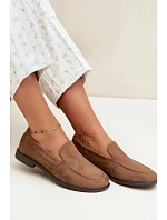 Dámske mokasíny Loafersy z ekologického semišu, hnedé, Laisie Dámske mokasíny Loafersy z ekologického semišu, hnedé, Laisie
