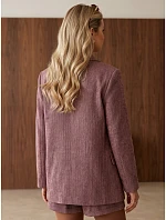 Dámske sako s kockovaným vzorom v bordovej farbe, FashionStreet PY0153 Dámske sako s kockovaným vzorom v bordovej farbe, FashionStreet PY0153