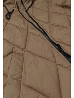 Dámska dlhá zimná bunda s kapucňou Libland camel (7832) Dámska dlhá zimná bunda s kapucňou Libland camel (7832)