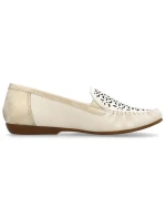Pohodlné kožené poltopánky Rieker W RKR658 beige